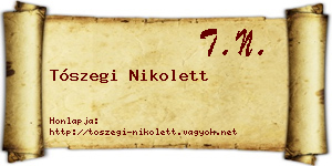 Tószegi Nikolett névjegykártya