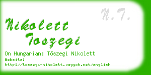 nikolett toszegi business card